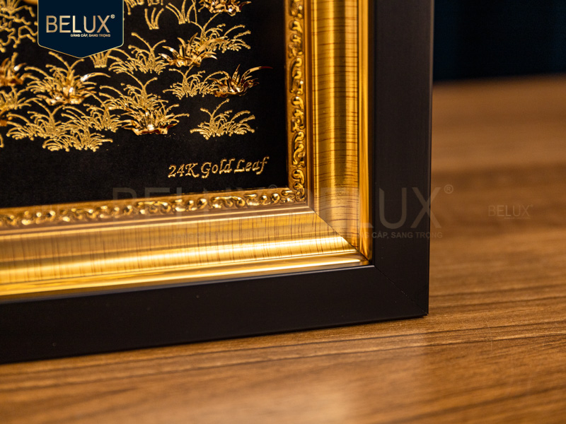 Tranh Quà Tặng Mã Đáo Thành Công Dát Vàng 24k (Mẫu Song Mã) – Khúc Khải Hoàn Ca Của Sự Đồng Hành